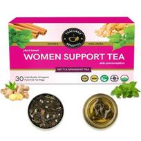TEACURRY Women Support Tea (30 arbatos pakelių, 1 mėnesio pakuotė) - Palaikykite visą gerovę su natūraliais ingredientais Šaltmėtė Shatavari, Dilgėlė