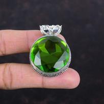 Faceted peridot pendant genuine gemstone pendant vintage pendant 925 sterling silver pendant handmade jewelry women pendant engagement gifts gray