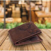 LONDON ALEY Elk Vintage Brown vyriška odinė piniginė. ruda