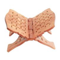 Elegantiškas medinis knygų stovas sakraliniams tekstams, puikiai tinka Geetai, Koranui, Biblijai, Guru Granth Sahib ir maldaknygėms, vidutinė, ruda 38,1 cm
