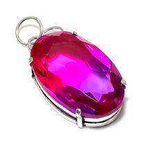 Natural Bi-Color Tourmaline Gemstone 925 Sterling Silver Pendant 2.09  g9h05