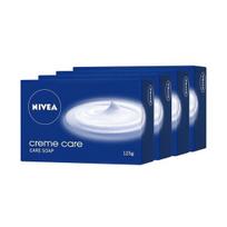 NIVEA Muilas, Creme Care, Rankoms ir kūnui, 125g (4 gabaliukai)