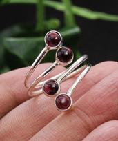 Garnet Gemstone Ring, 925 Sterling Silver Ring, Handmade Designer Ring, Bohemian Ring, Statement Ring 6