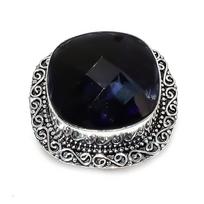 Natural London Blue Topaz Gemstone 925 Sterling Silver Jewelry Ring Size 9 q6k59
