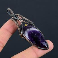 Sage Ametisto Brangakmenis Vario Vyniotas Rankų Darbo Pakabukas Papuošalas Dovanai 3.35 Inches violetinė