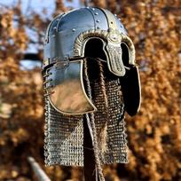 Vikingų šalmas Nosinis šalmas Viduramžių šarvų šalmas Cosplay grandinių šarvų šalmas SCA LARP šalmas Geriausia dovana