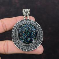 Black Ethiopian Opal Pendant 925 Sterling Silver Pendant Gemstone Vintage Pendant Handmade Stylish Jewelry Gift For Women Statement Pendant