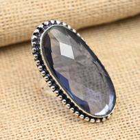 Iolite Gemstone Handmade 925 Sterling Silver Ring Jewelry For Thanksgiving 4 mėlyna
