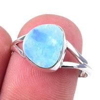 Natural Australian Opal Gemstone 925 Solid Sterling Silver Jewelry Ring S.8 u7d61