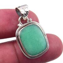 Natural Chrysoprase 925 Solid Sterling Silver Gift Jewelry Pendant 1'' J3w16
