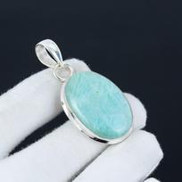 Amazonite Gemstone Pendant, Natural Amazonite Gemstone Handmade 925 Sterling Silver Amazonite Pendant For Women Pendant For Gifts 5.5 Cm. žalia