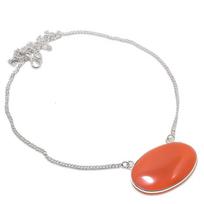 Natūralus karneolio brangakmenis 925 svarų sterlingų sidabro papuošalas Karoliai 18  G5Y25 white