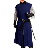 Viduramžių Helovino riterio tabardas Cosplay kostiumas Vikingų berankovė tunika Kario suknelė Renesanso LARP S mėlyna