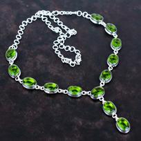 Briaunuotas peridoto vėrinys 925 prabos sidabro vėrinys reguliuojamo ilgio grandinėlė labai gražūs brangakmenių papuošalai rankų darbo vėrinys dovanos mamai Adjustable
