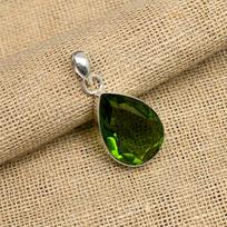 Nuostabus peridoto brangakmenis rankų darbo 925 prabos sidabro pakabukas moterims 1.50 Inches žalia