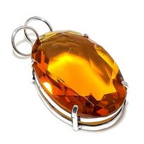 Honey Topaz Gemstone Handmade 925 Sterling Silver Jewelry Pendant 2.01  T6Z62