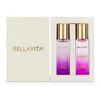 BELLAVITA Date & Senorita moteriškų kvepalų rinkinys su jazminų, vanilės, lotoso ir muskuso natomis | EDP aromatas, 2 vnt. pakuotė, po 20 ml kiekvienas