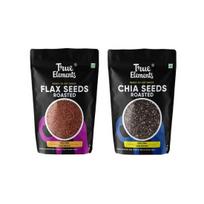 True Elements Roasted Flax Seeds and Chia Seeds, 125g, (Pack of 2)