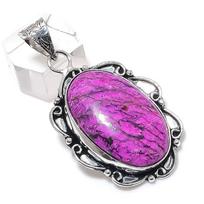 Natural Purpurite Gemstone 925 Sterling Silver Jewelry Pendant 2.17  B8L84