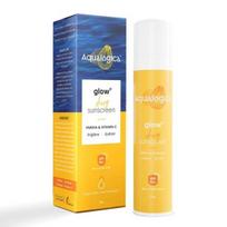 Aqualogica Glow+ Drėkinantis apsauginis kremas nuo saulės SPF 50 PA++++ | Riebiai odai | UVA/B ir mėlynos šviesos apsauga vyrams ir moterims | Be kvapiklių | 50g