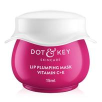 Dot & Key Lip Plumping Mask With Vitamin C + E For Naturally Glowing Lips, Fades Lip Pigmentation, Smoothes Flaky & Dry Lips, Lip Mask For Soft, 15ml