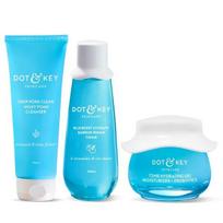 DOT & KEY Odos drėkinimo Ctm rinkinys Skystas prausiklis 100 ml, Tonikas 150 ml, Drėkinamasis kremas 60 ml