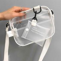Moteriškas pečių krepšys PVC skaidrus Messenger Crossbody su reguliuojamu dirželiu