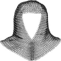 Grandininis paštas Coif viduramžių riterio renesanso šarvai grandinės pašto gaubtas Viking LARP 16 gauge