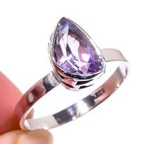 Natural Pink Amethyst Gemstone 925 Solid Sterling Silver Jewelry Ring S.8.5 g0c25