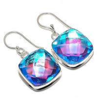 Bi-Color Tourmaline Gemstone Handmade 925 Sterling Silver Earring 1.58  F1a59