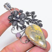 Natūralus Kamanės Jasapis, Chalcedonas 925 prabos sidabro pakabukas 3,31  e6E60