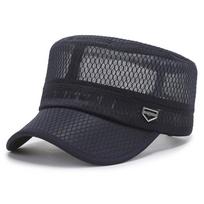 Tinklinė vasarinė kepurė vyrams, plonas snapelis, pralaidi orui, apsauga nuo saulės, beisbolo kepurė, universali lauko kepurė vyrams, plokščiu viršumi Adjustable tamsiai mėlyna
