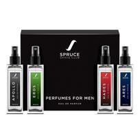 Spruce Shave Club Kvepalų rinkinys vyrams (Pakuotėje 4 vnt) | Ilgai išliekantys kvepalai vyrams |Geriausi kvepalai vyrams| Gaivinantys ir atgaivinantys vyriški kvepalai 8ml*4