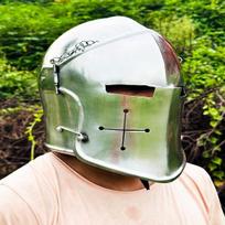 Viduramžių Barbute Helmet Armor Romėnų riterių šalmai su vidine pamušalu, X-man šalmas Viduramžių šarvai sidabrinis Cosplay šalmas Dovana