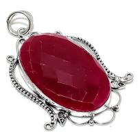 Ruby Natural Gemstone Handmade 925 Sterling Silver Pendant 3.19  V6o40