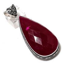 Ruby Natural Gemstone Handmade 925 Sterling Silver Gift Pendant 2.96  d3k38