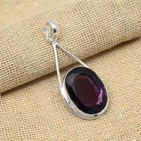 Amethyst Gemstone 925 Sterling Silver Handmade Jewelry Women Pendant For Her 2.16 Inches violetinė