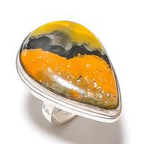 Natural Bumblebee Jasper Gemstone Handmade 925 Sterling Silver Ring Size 6 R8B70