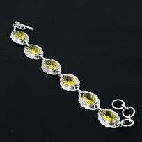 Citrine Bracelet Green Citrine Gemstone Handmade 925 Sterling Silver Bracelet Citrine Bracelet For Gift, Birthstone Bracelet, For Mother 8 geltona