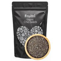 Fruitri Premium Chia sėklos valgymui 200g, daug skaidulų, Neapdorotos chia sėklos svorio kontrolei, Ekologiški sveiki užkandžiai
