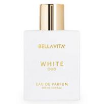 BELLAVITA White Oud unisex Eau De Parfum kvepalai su apelsinais, pačiuliais ir muskusu | Aukščiausios kokybės, ilgai išliekantis agarmedžio ir vaisių aromatas vyrams ir moterims, 100 ml