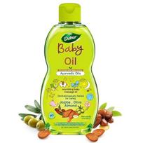 Dabur Kūdikių aliejus: Nelipnus kūdikių masažo aliejus be kenksmingų cheminių medžiagų | Sudėtyje yra simondsijų, alyvuogių ir migdolų | Dermatologiškai patikrintas be parabenų