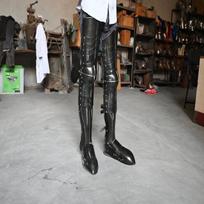 Medieval Full Leg Guard Handcraft Armor Greaves Knight Armour Costume Protection Custom Historical Armor for Cosplay With Shoes gray