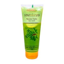 Soundarya: Valomasis gelis su nimbamedžiu ir tulsiu (100 g), Saundarya Neem-Tulsi veido prausiklis, Patanjali Pack = 100 gm