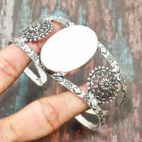Beautiful Scolecite Gemstone 925 Sterling Silver Handmade Jewelry Bangle/Cuff Adjustable Adjustable balta