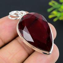 Natural Mozambique Garnet Gemstone 925 Sterling Silver Pendant 1.89  d6v13