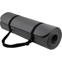 Ekologiškas neslystantis ir paviršinis lipnus jogos kilimėlis su nešiojimo dirželiu namams,(4 mm) (Dydis:183 cm * 61 cm * 0,4 cm) (Pakuotėje 1) (Pilka)