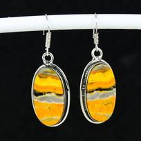 Natūralūs kamanės senoviniai auskarai 925 prabos sidabriniai auskarai, boho sidabriniai kabančiai auskarai, dovanos vestuvėms, dovanos jai 5.5 Cm geltona