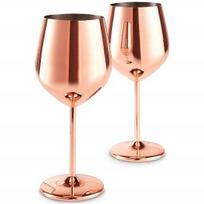 Vyno taurės, Nešlampančios, Padengtos variu, Nesudaužomos vyno taurės, Premium dovana vyrams ir moterims, Šventės reikmenys, 350 ml, 2 vnt. rinkinys