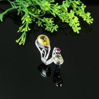 Natural Citrine Gemstone Handmade 925 Sterling Silver Gift Ring Size 9.5 I7a68